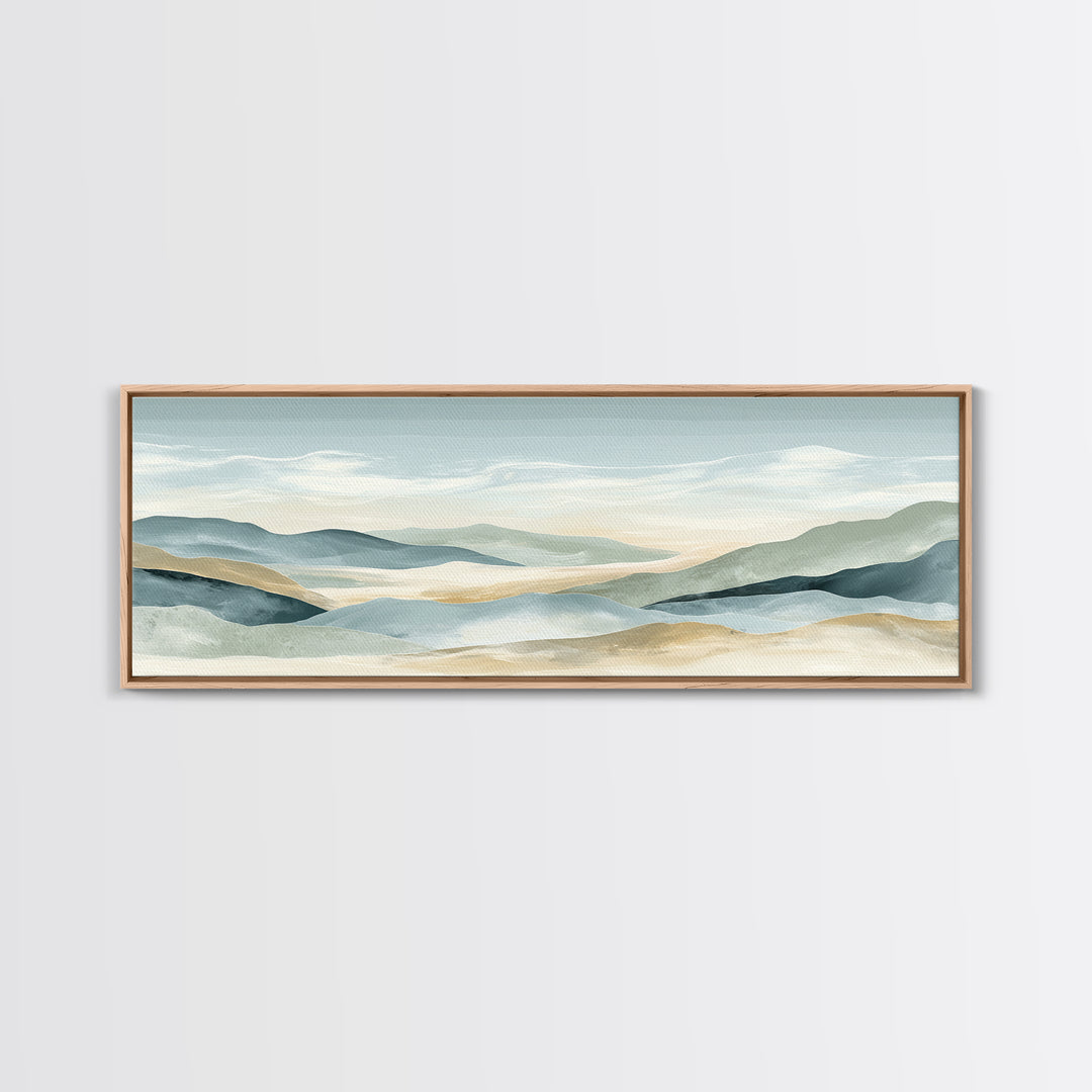 Soft Gradient Sunrise Framed Canvas Print, Dental Office Art, Neutral Decor, Office Decor, Fine Art, Calm, Wall Art, Poster, DOA-3x1-60