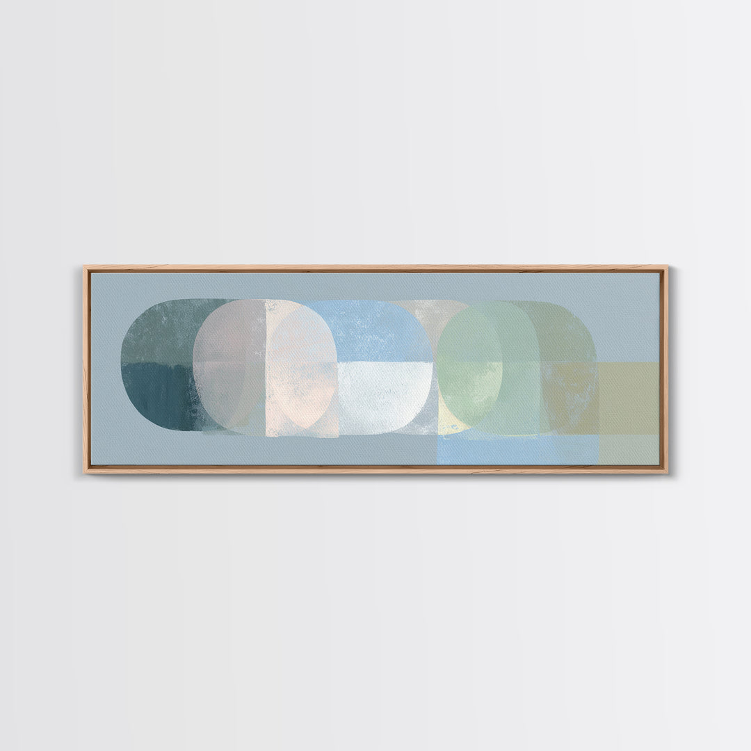 Simple Rainbow Pastel Shapes for Children Canvas Print, Dental Office Art, Room Decor Aesthetic, Office Decor, Abstract Art, DOA-3x1-61