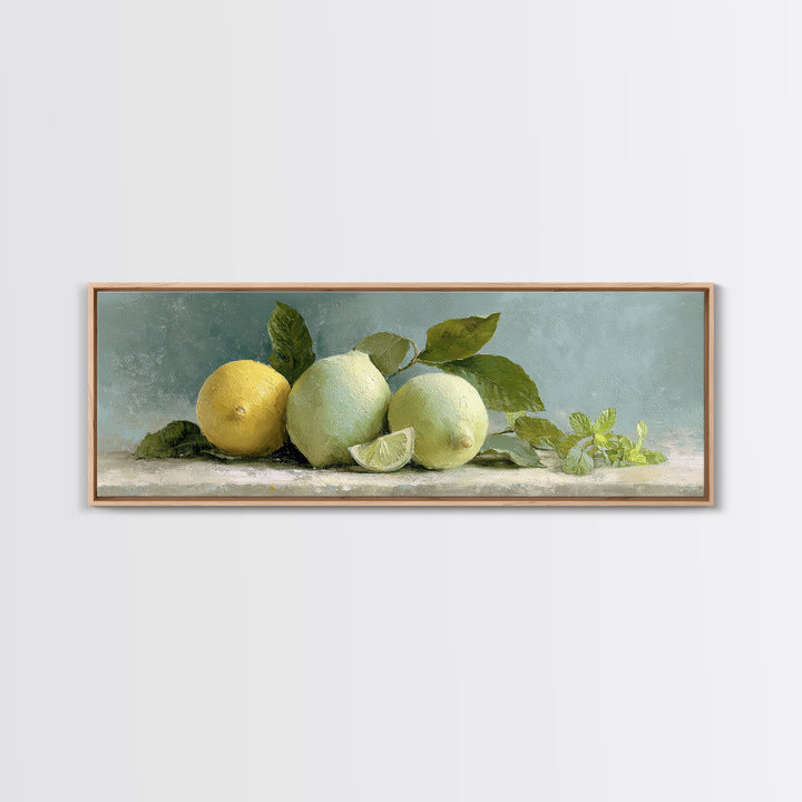 Fresh Citrus and Mint Still Life Canvas Print, Dental Office Art, Poster, Office Decor, Calm, Dental Art, Digital Artwork, DOA-3x1-71