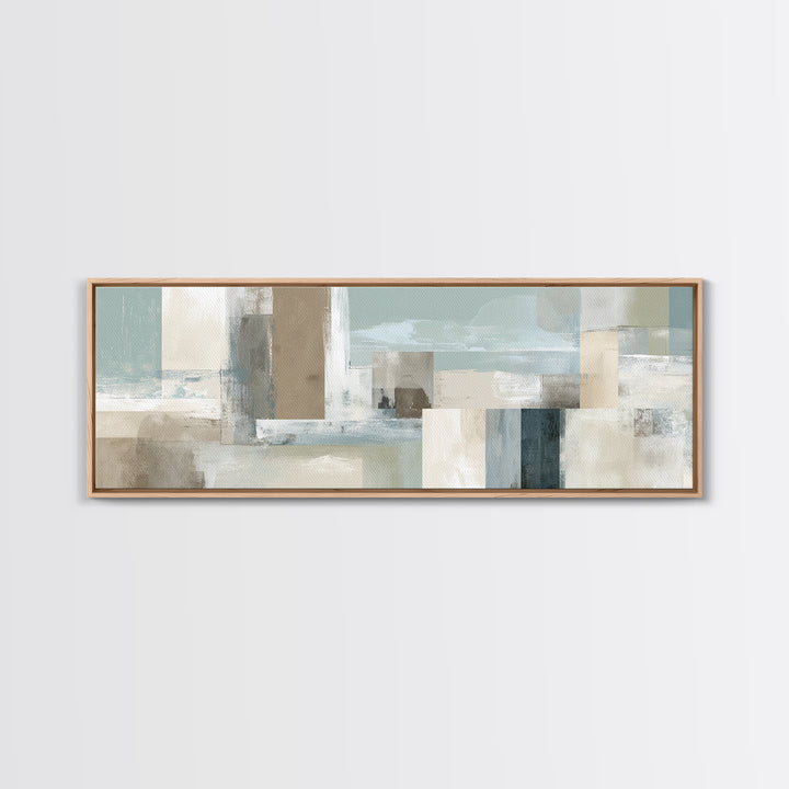 Clean Geometric Art Framed Canvas Print, Dental Office Art, Textured Painting, Office Decor, Calm, Room Decor Aesthetic, DOA-3x1-72
