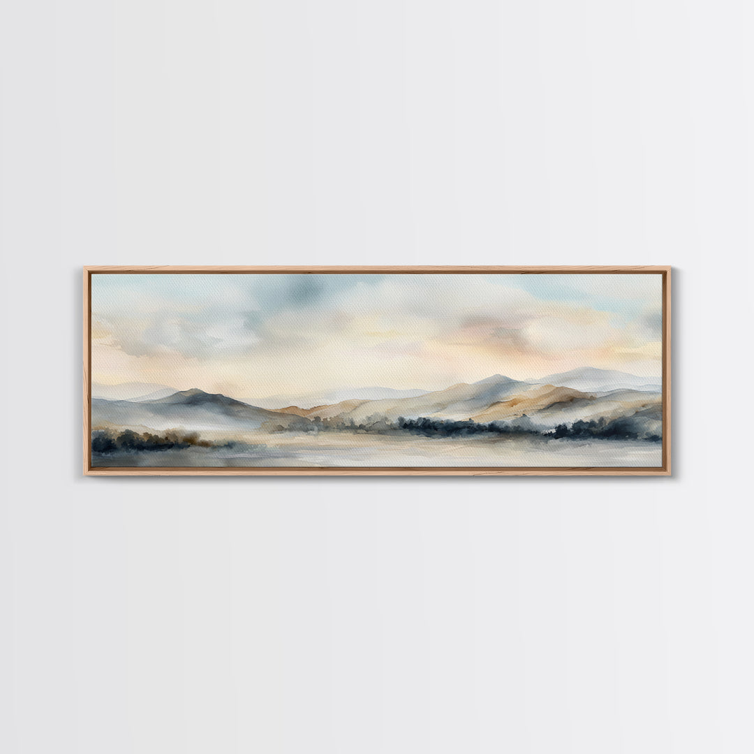 Soft Gradient Sunrise Framed Canvas Print, Dental Office Art, Contemporary Art, Office Decor, Fine Art, Calm, Dental Wall Art, DOA-3x1-84