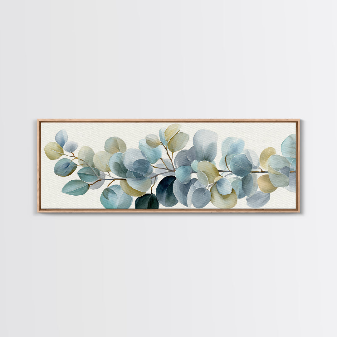 Soft Botanical Eucalyptus Print for Clean Atmosphere Canvas Print, Dental Office Art, Dental Decor, Office Decor, Calm, DOA-3x1-91