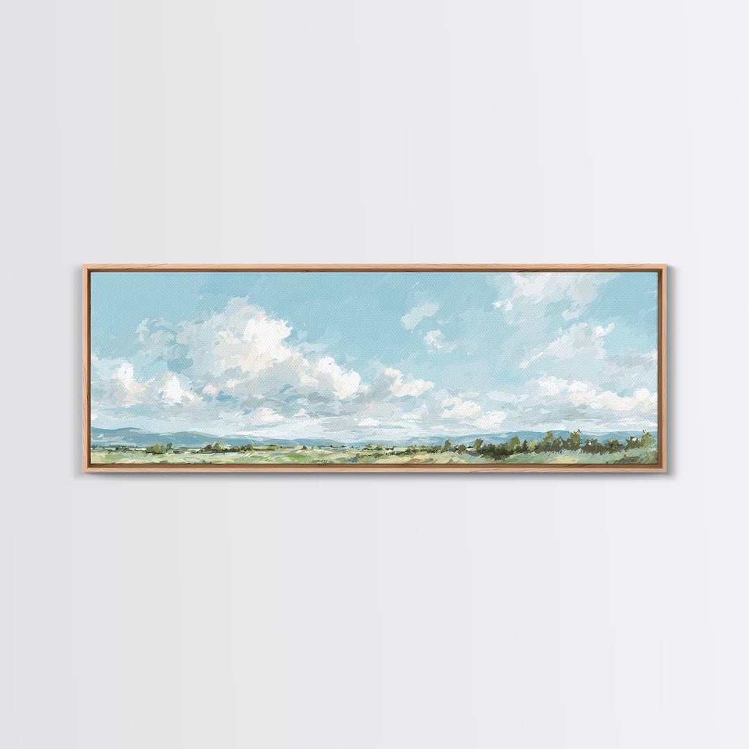 Peaceful Clouds over Open Meadow Canvas Print, Dental Office Art, Medical Office Decor, Office Decor, Fine Art, Calm, DOA-3x1-97
