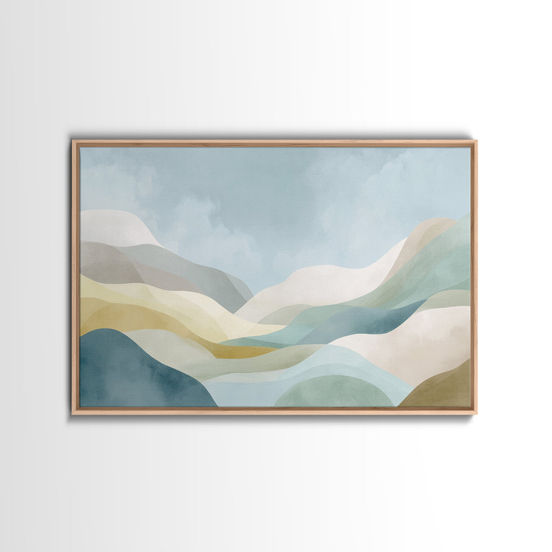 Simple Rainbow Pastel Shapes for Children Framed Canvas Print, Dental Office Art, Printable Wall Art, Office Decor, Calm, DOA-3x2-25