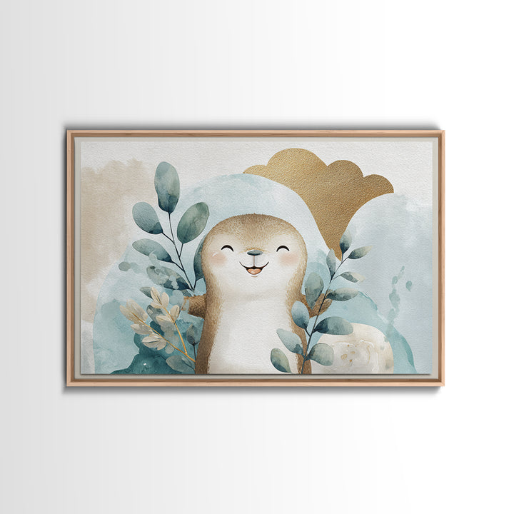 Cheerful Animal Dentist Themed Character Without Text Canvas Print, Dental Office Art, Digital Print, Office Decor, Calm, DOA-3x2-30