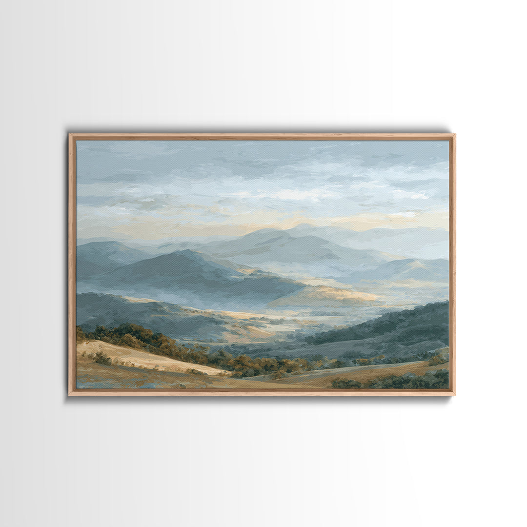 Gentle Mountain Landscape Canvas Print, Dental Office Art, Minimalist Decor, Office Decor, Oil Painting, Calm, DOA-3x2-32