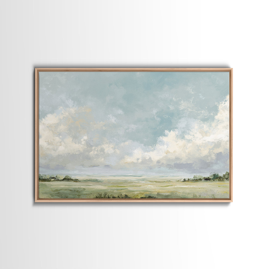 Peaceful Clouds over Open Meadow Canvas Print, Dental Office Art, Office Wall Art, Office Decor, Fine Art, Calm, Medical Decor, DOA-3x2-37