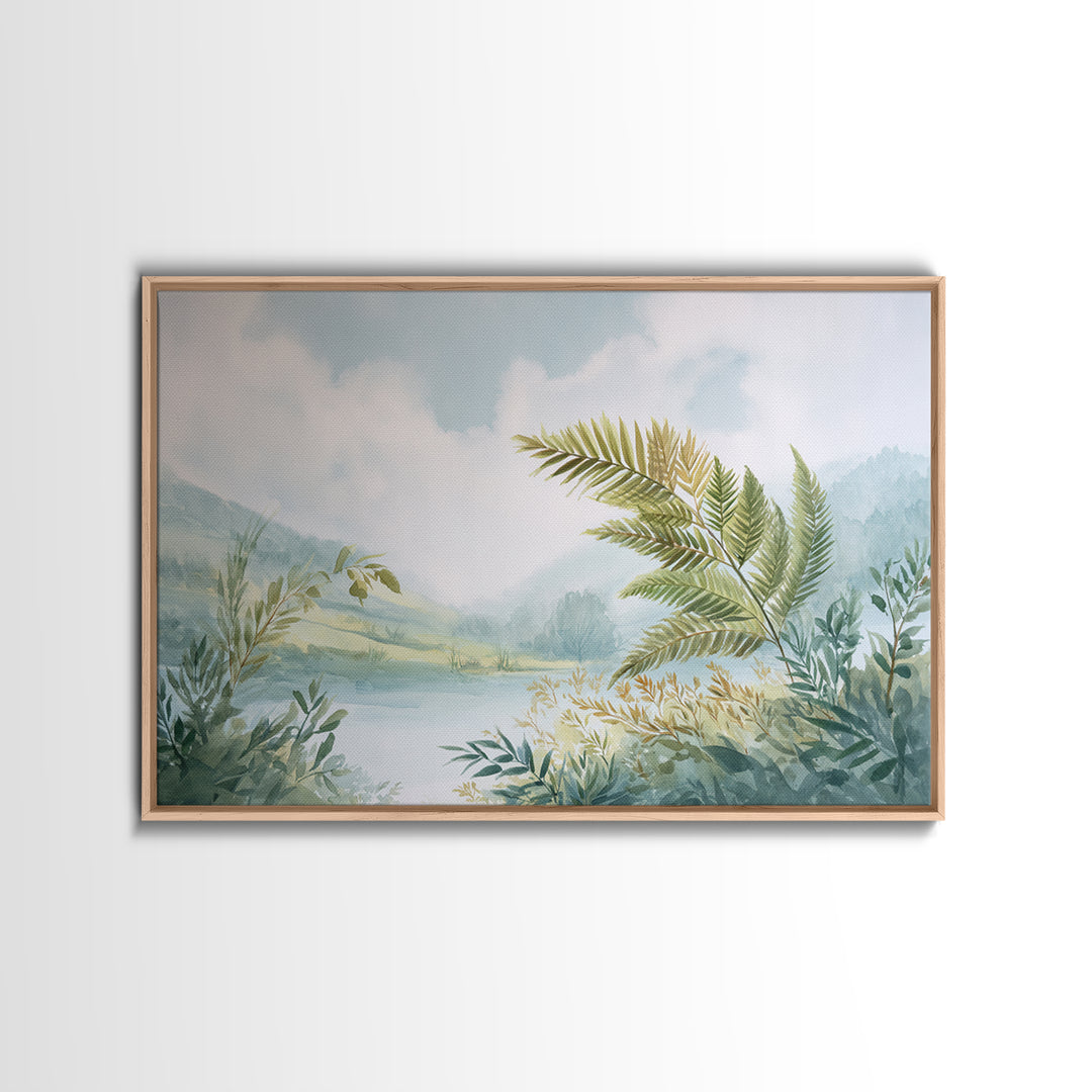 Botanical Fern Study Framed Canvas Print, Dental Office Art, Medical Decor, Office Decor, Fine Art, Calm, Home Decor, DOA-3x2-47