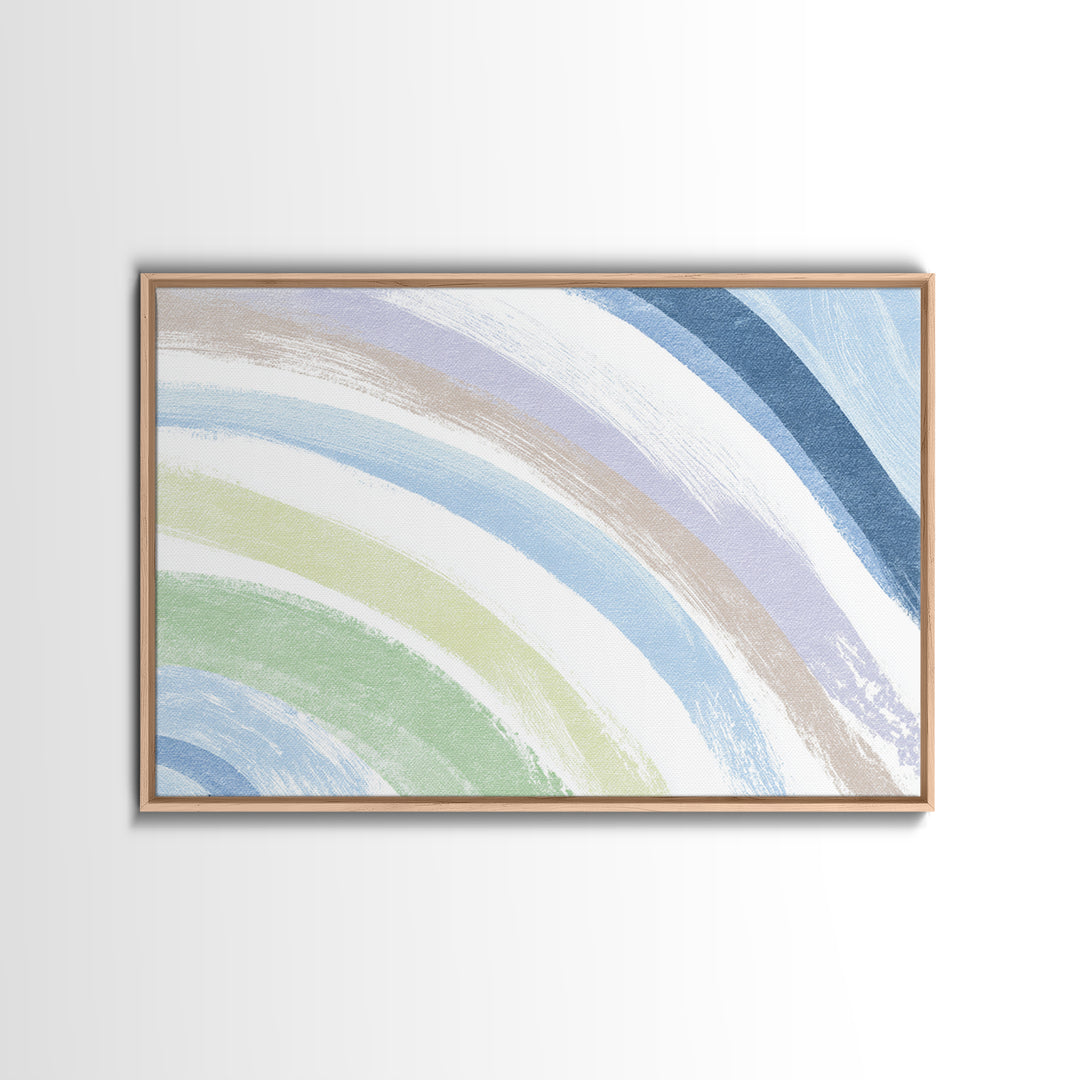 Simple Rainbow Pastel Shapes for Children Canvas Print, Dental Office Art, Room Decor Aesthetic, Office Decor, Fine Art, Calm, DOA-3x2-49