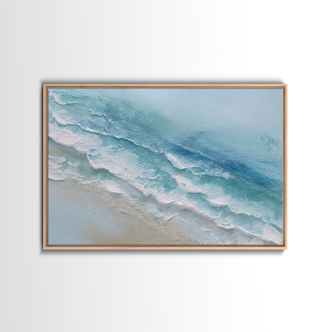 Calming Abstract Ocean Waves Framed Canvas Print, Dental Office Art, Office Decor, Oil Painting, Calm, Medical Art, DOA-3x2-5