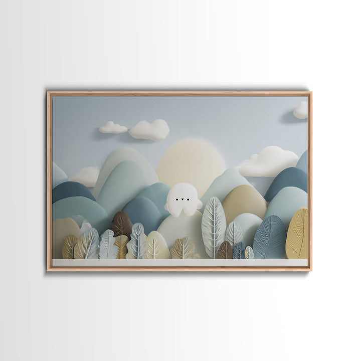 Playful Tooth Shaped Character Canvas Print, Dental Office Art, Office Wall Art, Office Decor, Abstract Art, Calm, DOA-3x2-58