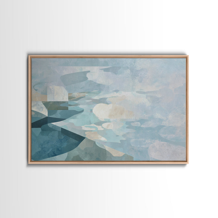 Clean Geometric Art Framed Canvas Print, Dental Office Art, Motivational Poster, Office Decor, Abstract Art, Calm, DOA-3x2-60