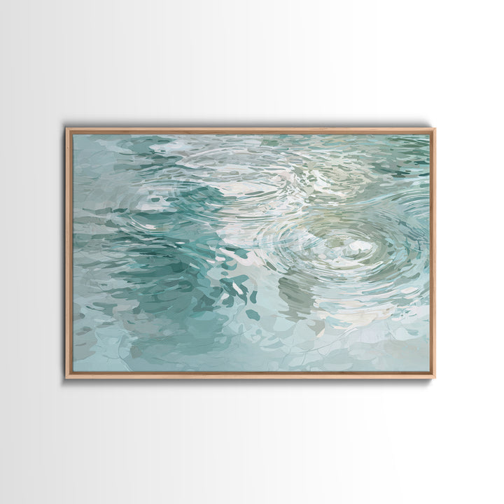 Abstract Water Ripple Pattern Framed Canvas Print, Dental Office Art, Unique Wall Art, Office Decor, Abstract Art, Calm, DOA-3x2-65