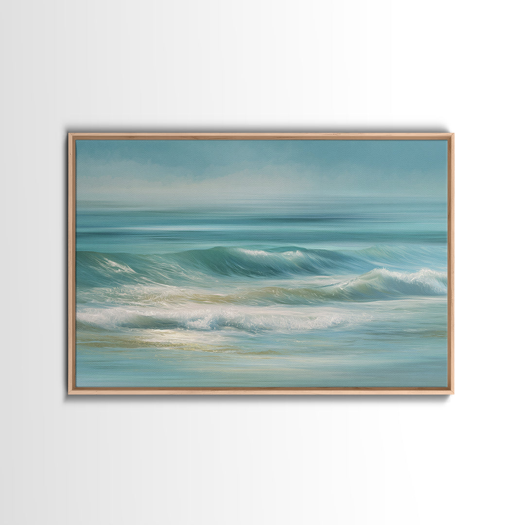 Calming Abstract Ocean Waves Framed Canvas Print, Dental Office Art, Dental Hygiene, Office Decor, Calm, Medical Office Art, DOA-3x2-77