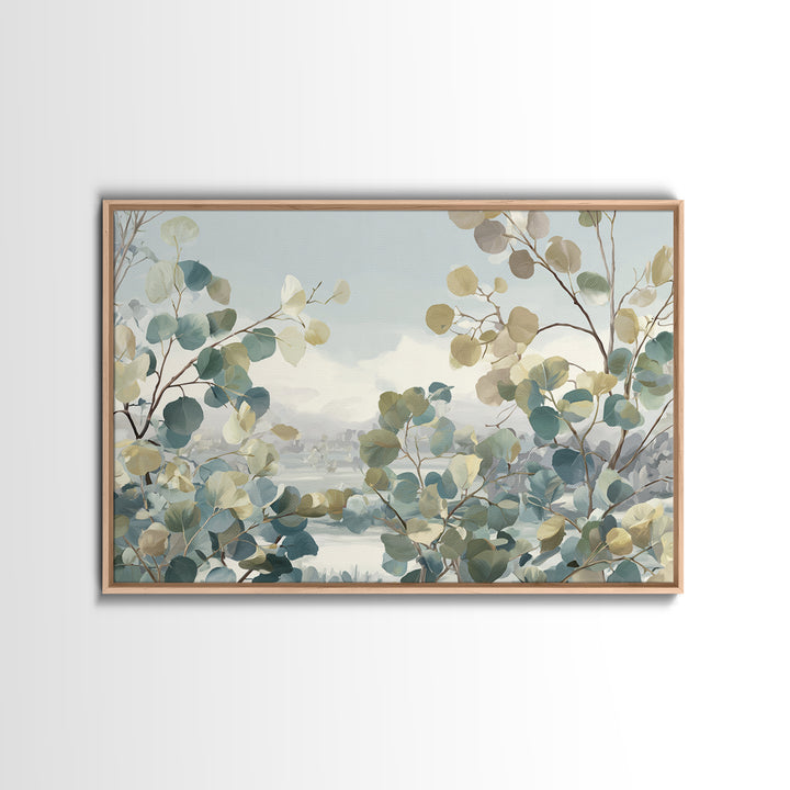 Soft Botanical Eucalyptus Print for Clean Atmosphere Canvas Print, Dental Office Art, Printable Wall Art, Office Decor, Calm, DOA-3x2-79