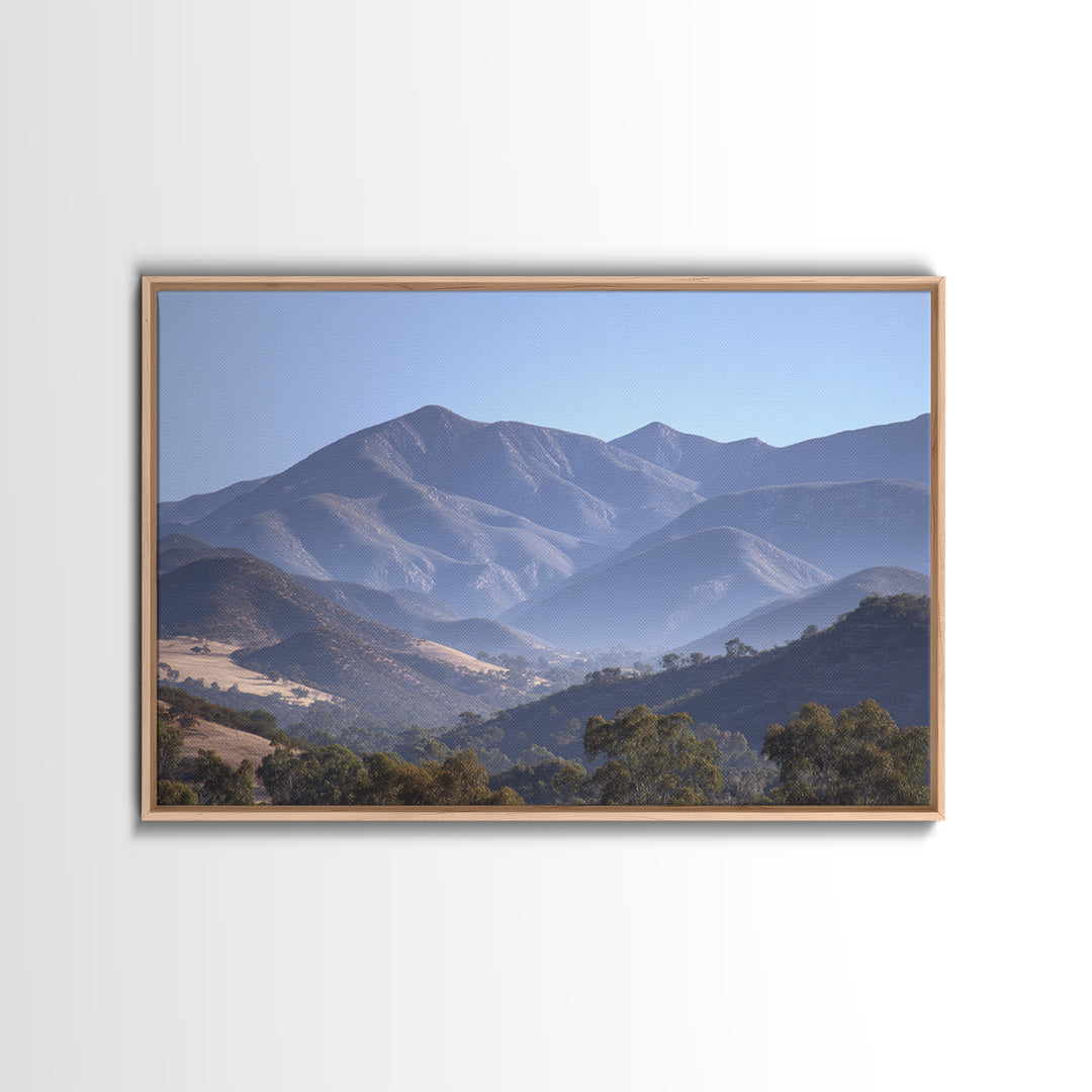 Gentle Mountain Landscape Framed Canvas Print, Dental Office Art, Dental Hygiene, Office Decor, Watercolor Art, Calm, DOA-3x2-80