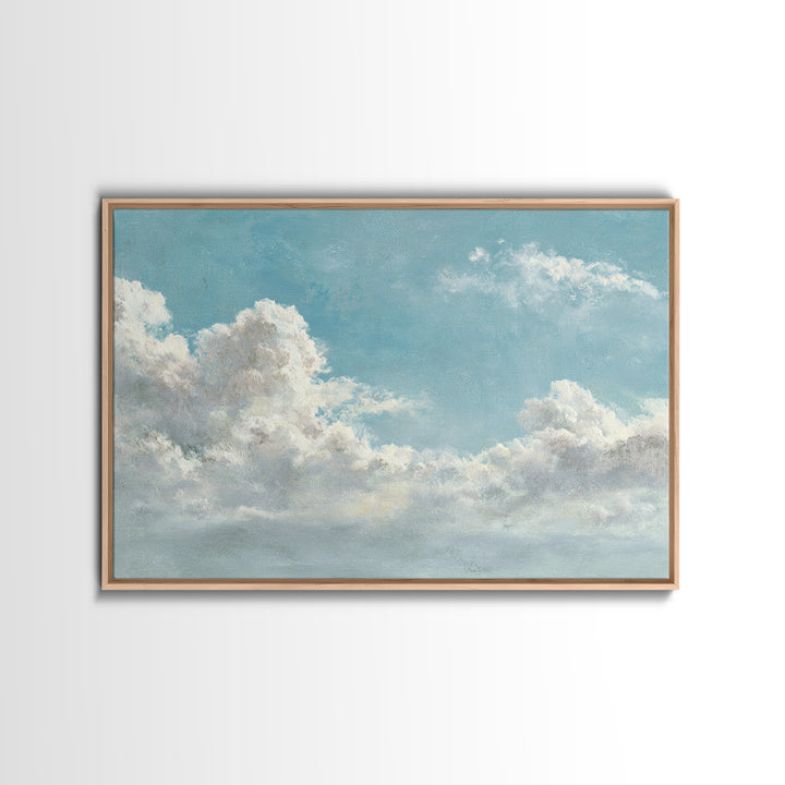 Peaceful Clouds over Open Meadow Framed Canvas Print, Dental Office Art, Dental Wall Art, Office Decor, Watercolor Art, Calm, DOA-3x2-85