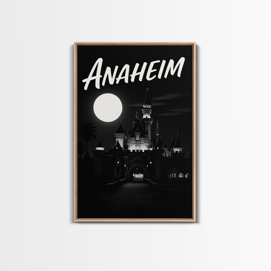 Anaheim California Travel Poster, Canvas Print, Black And White Travel Art, Anaheim Wall Art, Gift For Travelers, Retro Travel Print