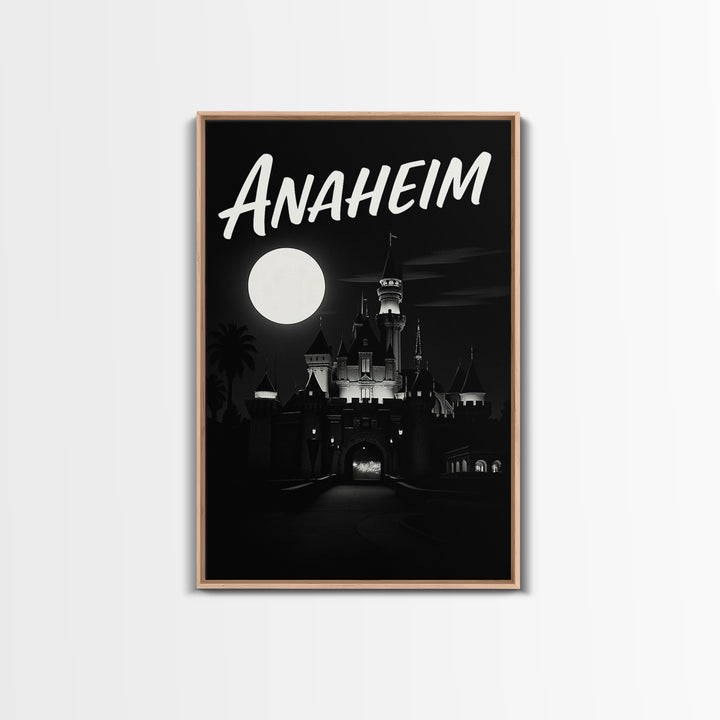Anaheim California Travel Poster, Canvas Print, Black And White Travel Art, Anaheim Wall Art, Gift For Travelers, Retro Travel Print