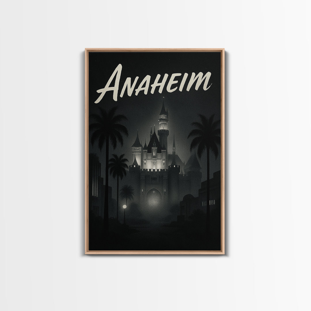 Anaheim Travel Poster, Canvas Print, Night Street Poster Art, Anaheim Wall Art, Travel Wall Decor, Modern Wall Decor, City Travel Prints