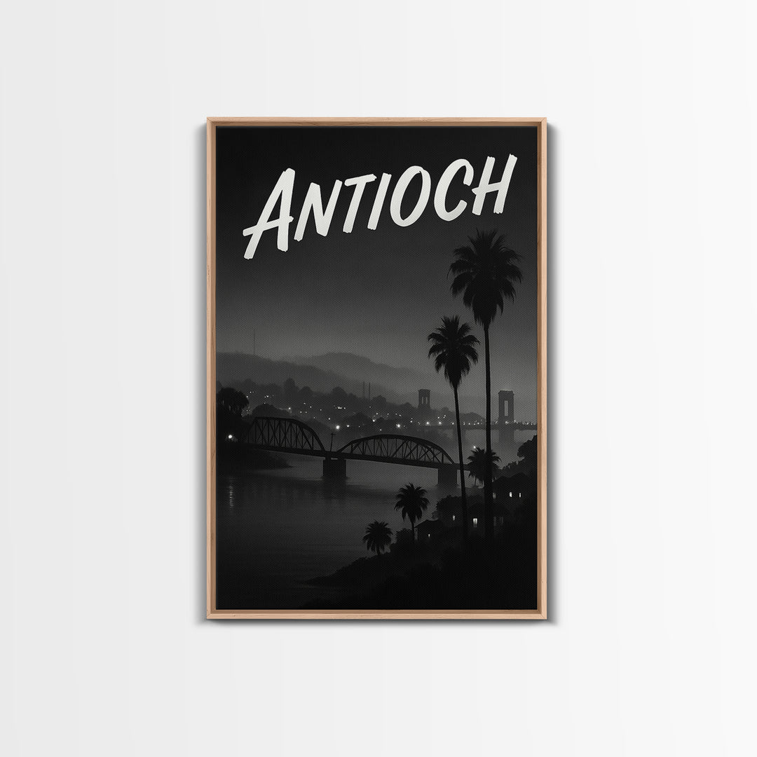 Antioch California Travel Poster, Canvas Print, Black And White Travel Art, Antioch Poster Print, Travel Poster Art, Eclectic Wall Decor