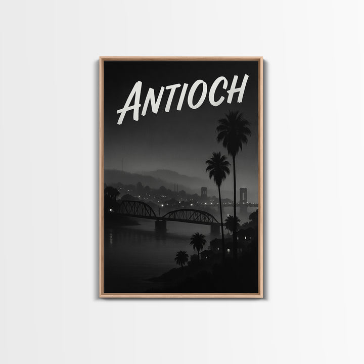 Antioch California Travel Poster, Canvas Print, Black And White Travel Art, Antioch Poster Print, Travel Poster Art, Eclectic Wall Decor