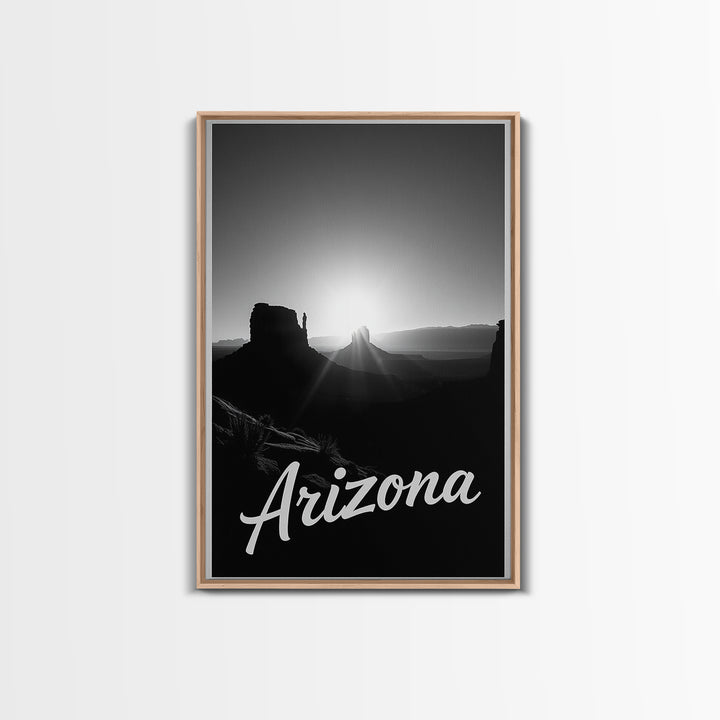 Arizona Travel Poster, Canvas Print, Dark Moody City Wall Art, Arizona Wall Art, Living Room Wall Art, Fine Art Print, Vintage City Art