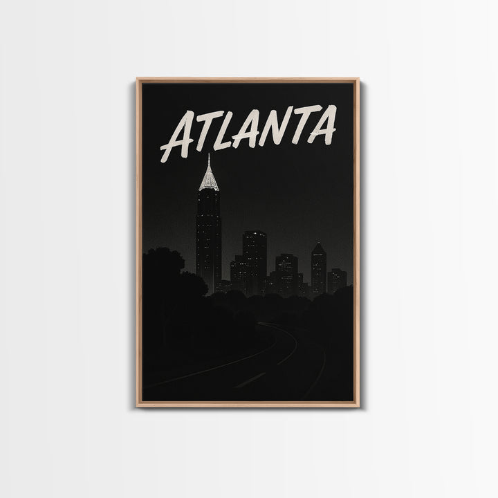 Atlanta Travel Poster, Canvas Print, Night Street Poster Art, Atlanta City Art, Travel Art Print, Travel Poster Set, Living Room Wall Art