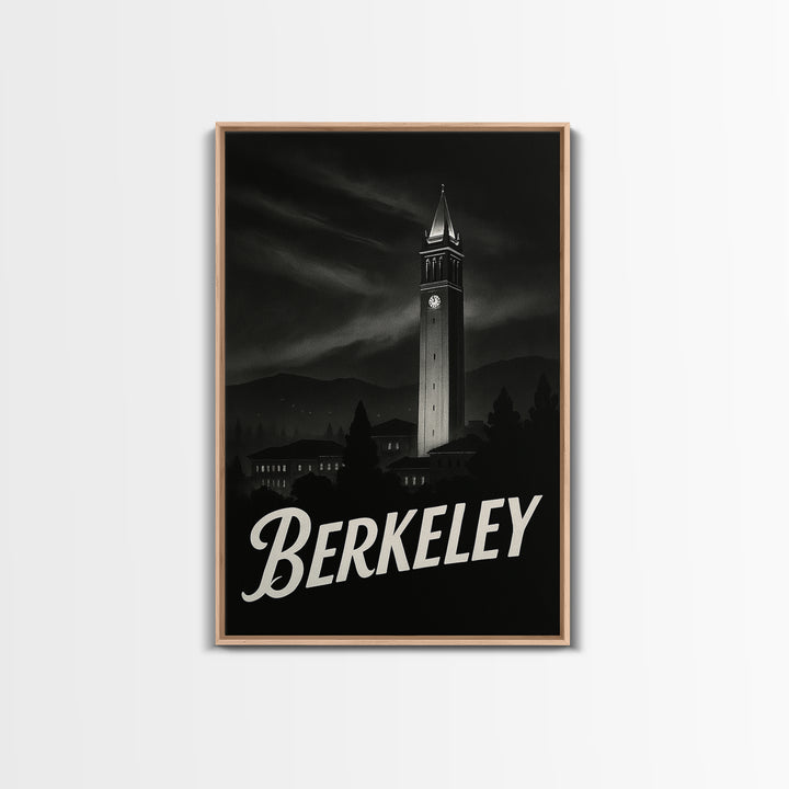 Berkeley California Travel Poster, Canvas Print, Dark Moody City Wall Art, Berkeley Wall Art, Wanderlust Decor, Travel Poster Set, Wall Art