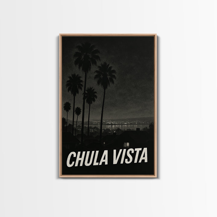 Chua Vista Travel Poster, Canvas Print, Dark Moody City Wall Art, Chua Vista Wall Art, Wanderlust Decor, Retro Travel Print, Poster Print