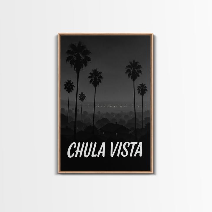 Chula Vista California Travel Poster, Canvas Print, Night Street Poster Art, Chula Vista City Art, Office Decor, Travel Wall Art, Print