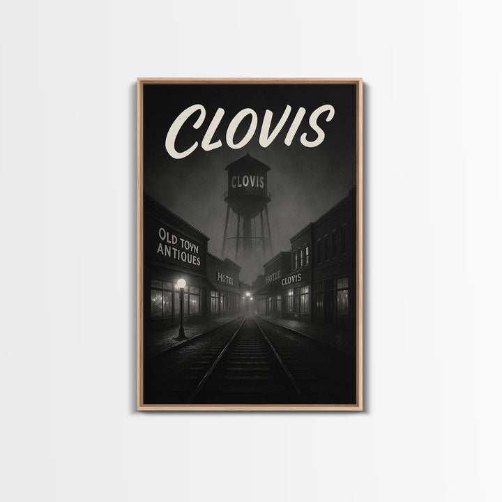 Clovis California Travel Poster, Canvas Print, Black And White Travel Art, Clovis Wall Art, Poster Art, Wall Decor, Gift For Travelers