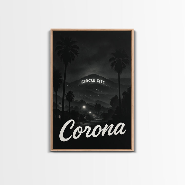 Corona California Travel Poster, Canvas Print, Dark Moody City Wall Art, Corona Poster Print, Travel Poster Set, Travel Wall Art, Home Decor