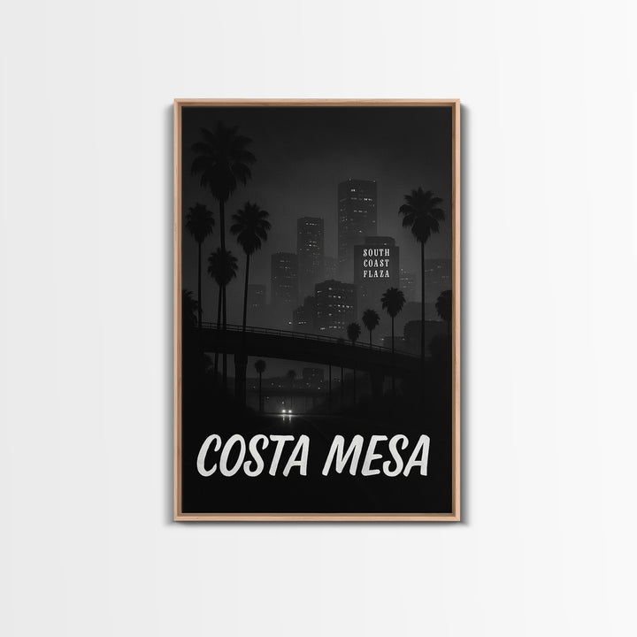 Costa Mesa California Travel Poster, Canvas Print, Vintage Noir Poster Art, Costa Mesa Art Print, Travel Wall Art, Art Print