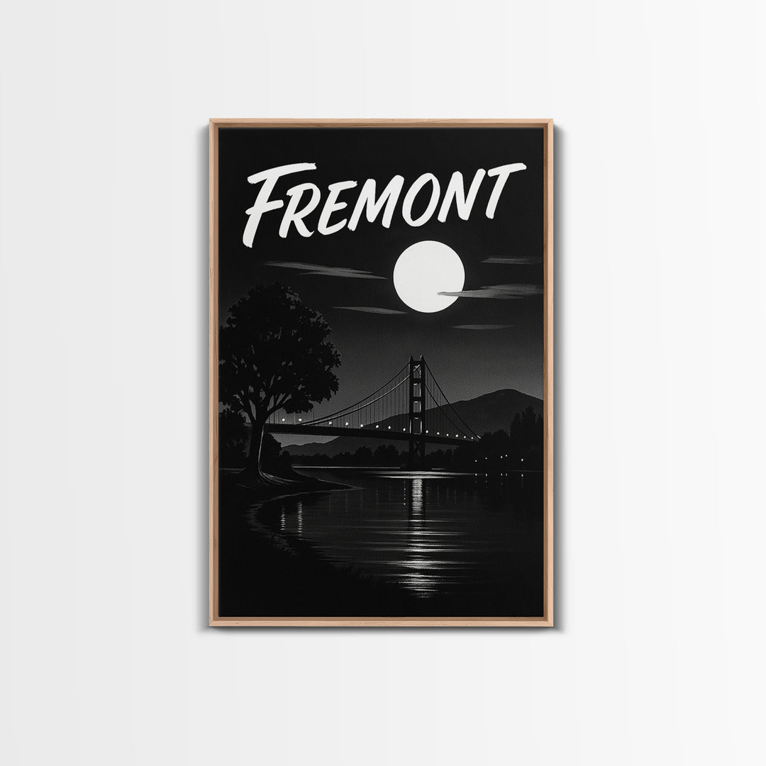 Fremont Travel Poster, Canvas Print, Black And White Travel Art, Fremont Wall Art, Gift For Travelers, City Art Print, Modern Wall Decor