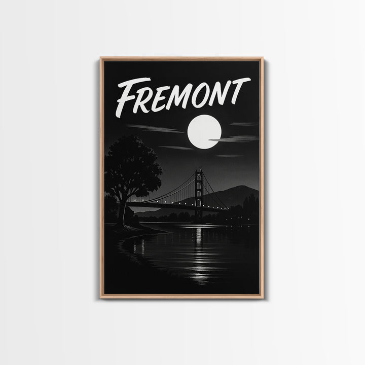 Fremont Travel Poster, Canvas Print, Black And White Travel Art, Fremont Wall Art, Gift For Travelers, City Art Print, Modern Wall Decor