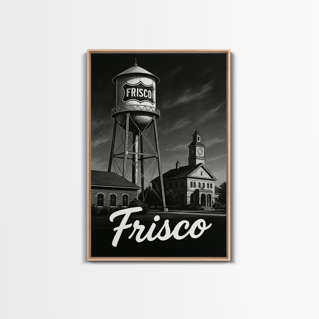 Frisco Travel Poster, Canvas Print, Night Street Poster Art, Frisco Art Print, Living Room Wall Art, Travel Poster Art, Eclectic Wall Decor