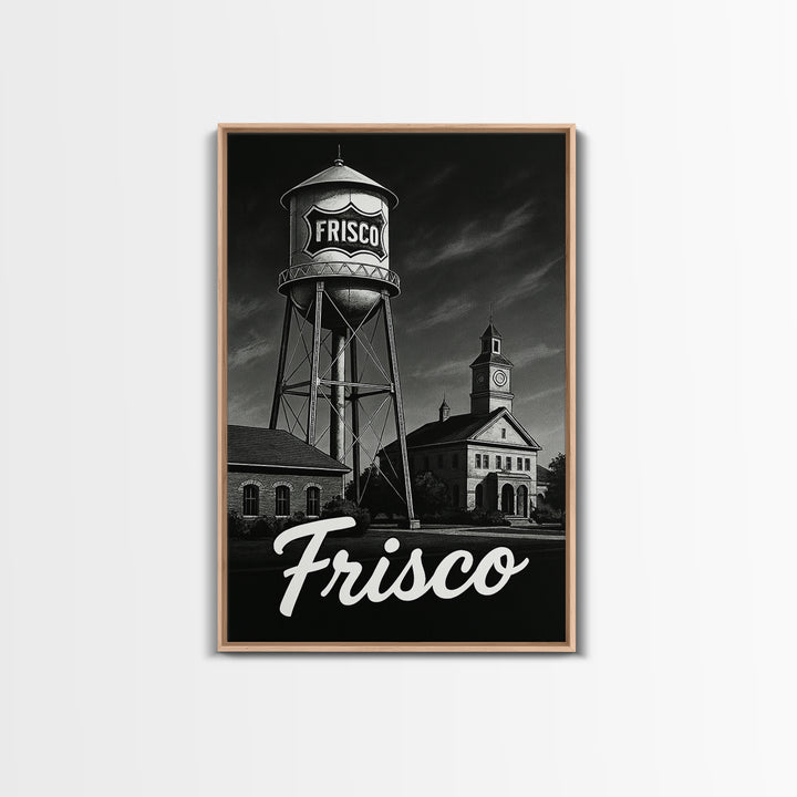 Frisco Travel Poster, Canvas Print, Night Street Poster Art, Frisco Art Print, Living Room Wall Art, Travel Poster Art, Eclectic Wall Decor