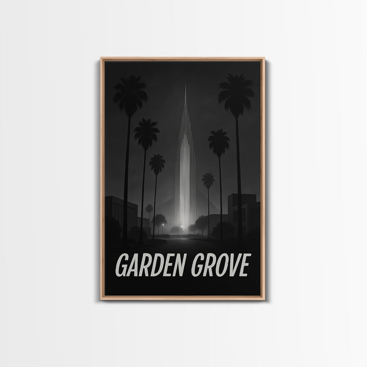 Garden Grove California Travel Poster, Canvas Print, Black And White Travel Art, Garden Grove Travel Art, Eclectic Wall Decor, Poster Art