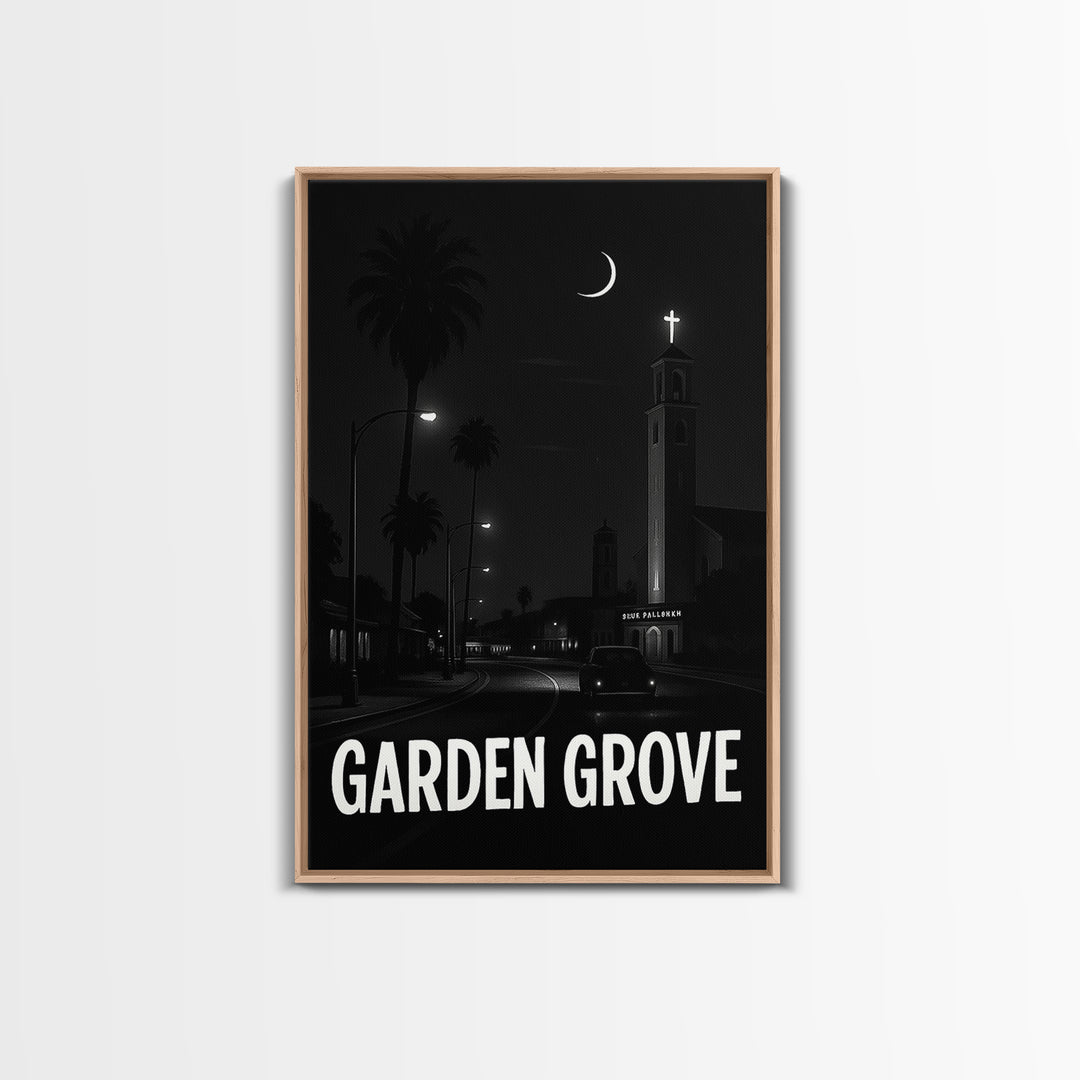 Garden Grove Travel Poster, Canvas Print, Vintage Noir Poster Art, Garden Grove Travel Art, Travel Art Print, Travel Poster Set