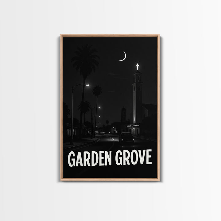 Garden Grove Travel Poster, Canvas Print, Vintage Noir Poster Art, Garden Grove Travel Art, Travel Art Print, Travel Poster Set
