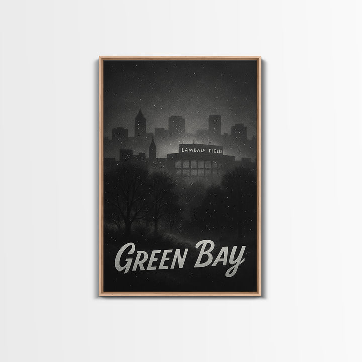 Green Bay Wisconsin Travel Poster, Canvas Print, Vintage Noir Poster Art, Green Bay Poster Print, Vintage City Poster, Vintage City Art