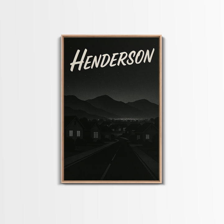 Henderson Nevada Travel Poster, Canvas Print, Black And White Travel Art, Henderson City Art, City Travel Prints, Watercolor Cityscape