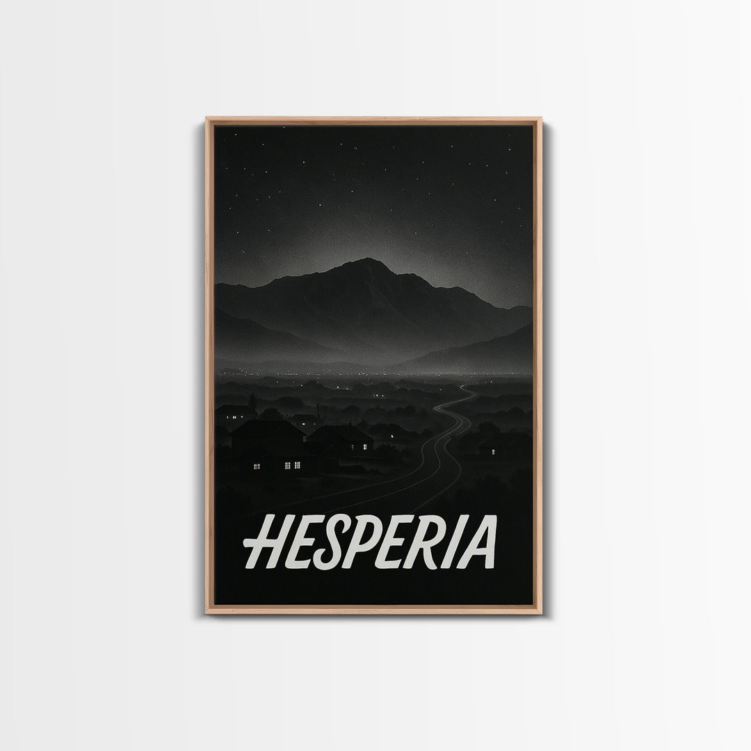 Hesperia California Travel Poster, Canvas Print, Vintage Noir Poster Art, Hesperia Art Print, Travel Art, Travel Wall Art, Wall Art