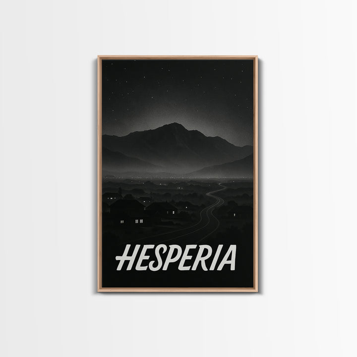Hesperia California Travel Poster, Canvas Print, Vintage Noir Poster Art, Hesperia Art Print, Travel Art, Travel Wall Art, Wall Art