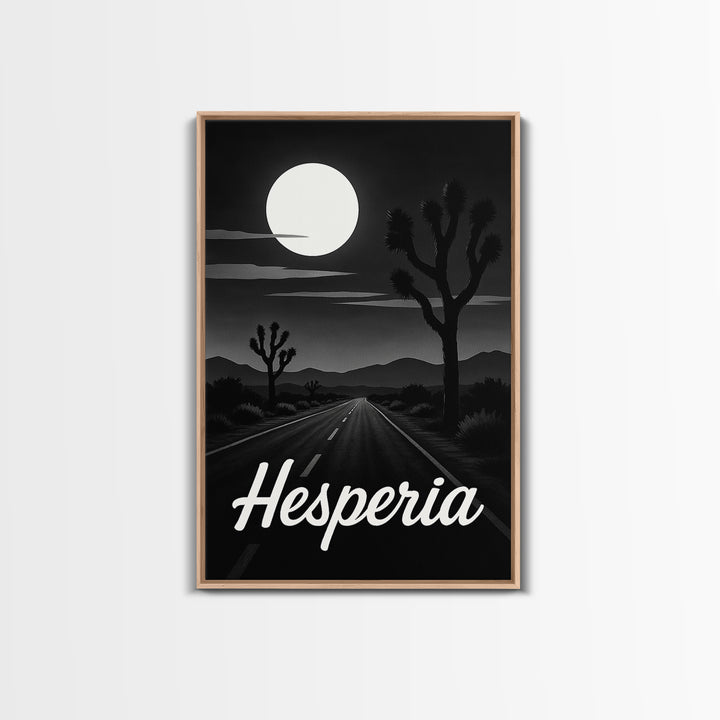Hesperia Travel Poster, Framed Canvas Print, Vintage Noir Poster Art, Hesperia Poster Print, Travel Poster Set, Vintage City Art