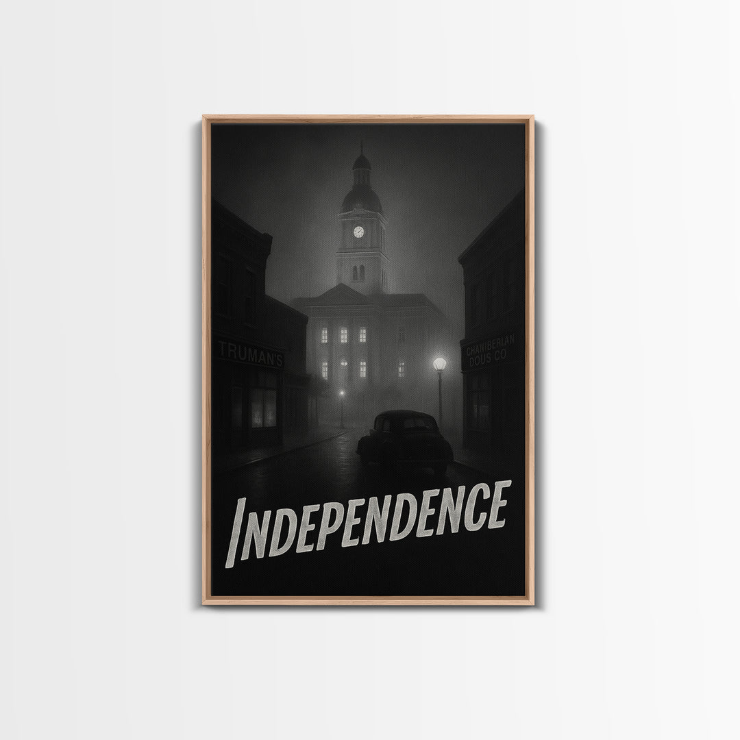 Independence Missouri Travel Poster, Canvas Print, Vintage Noir Poster Art, Independence City Art, Travel Art Print, Art Print