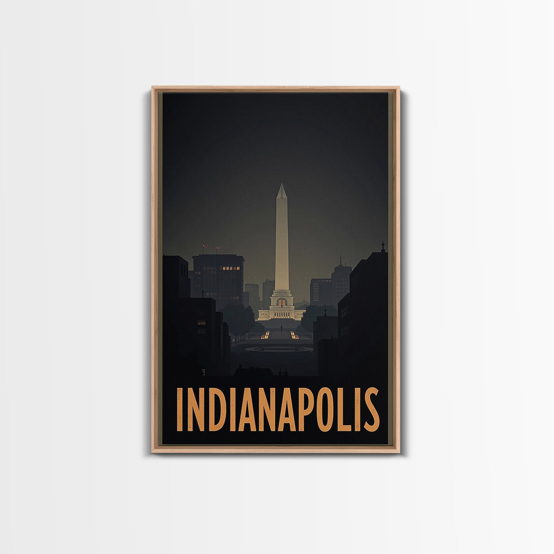 Indianapolis Indiana Travel Poster, Canvas Print, Black And White Travel Art, Indianapolis City Art, Vintage City Art, Travel Poster Set