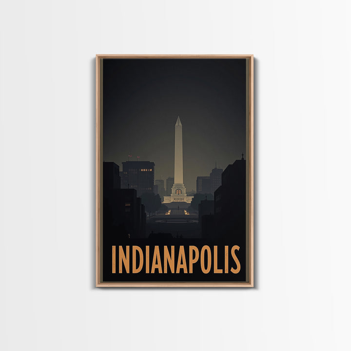 Indianapolis Indiana Travel Poster, Canvas Print, Black And White Travel Art, Indianapolis City Art, Vintage City Art, Travel Poster Set