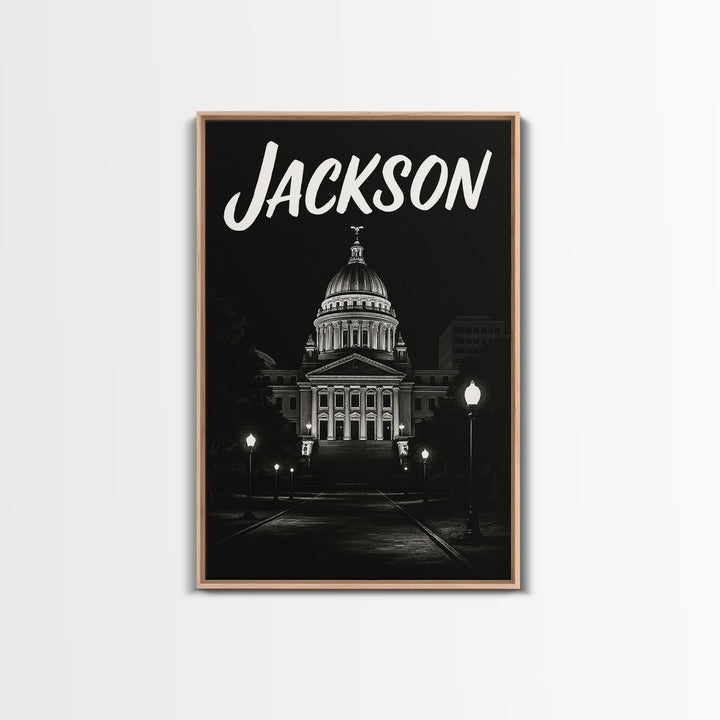 Jackson Travel Poster, Canvas Print, Vintage Noir Poster Art, Jackson Travel Art, Vintage City Art, Vintage Travel Art, Travel Poster Art